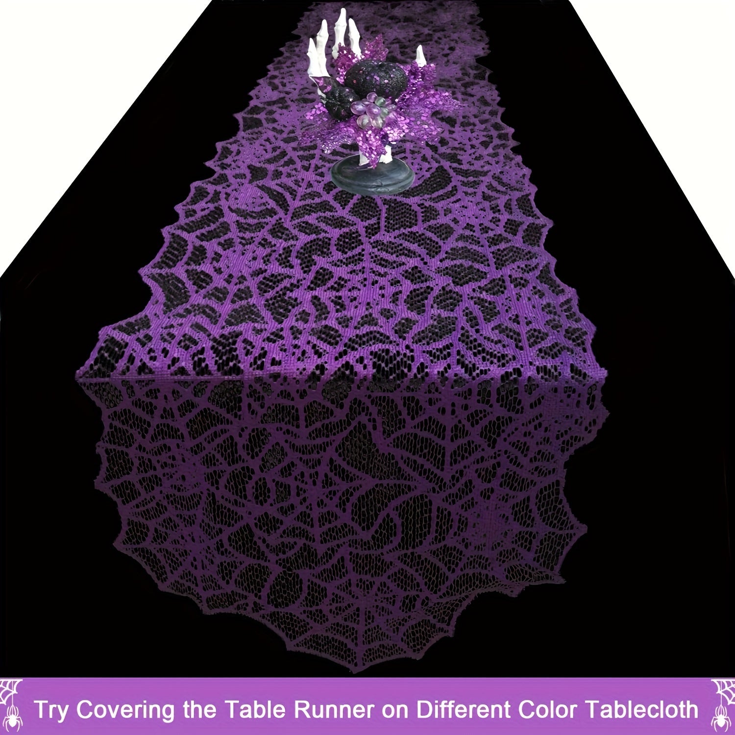 Halloween Spider Web Table Runner Party Decoration Supplies