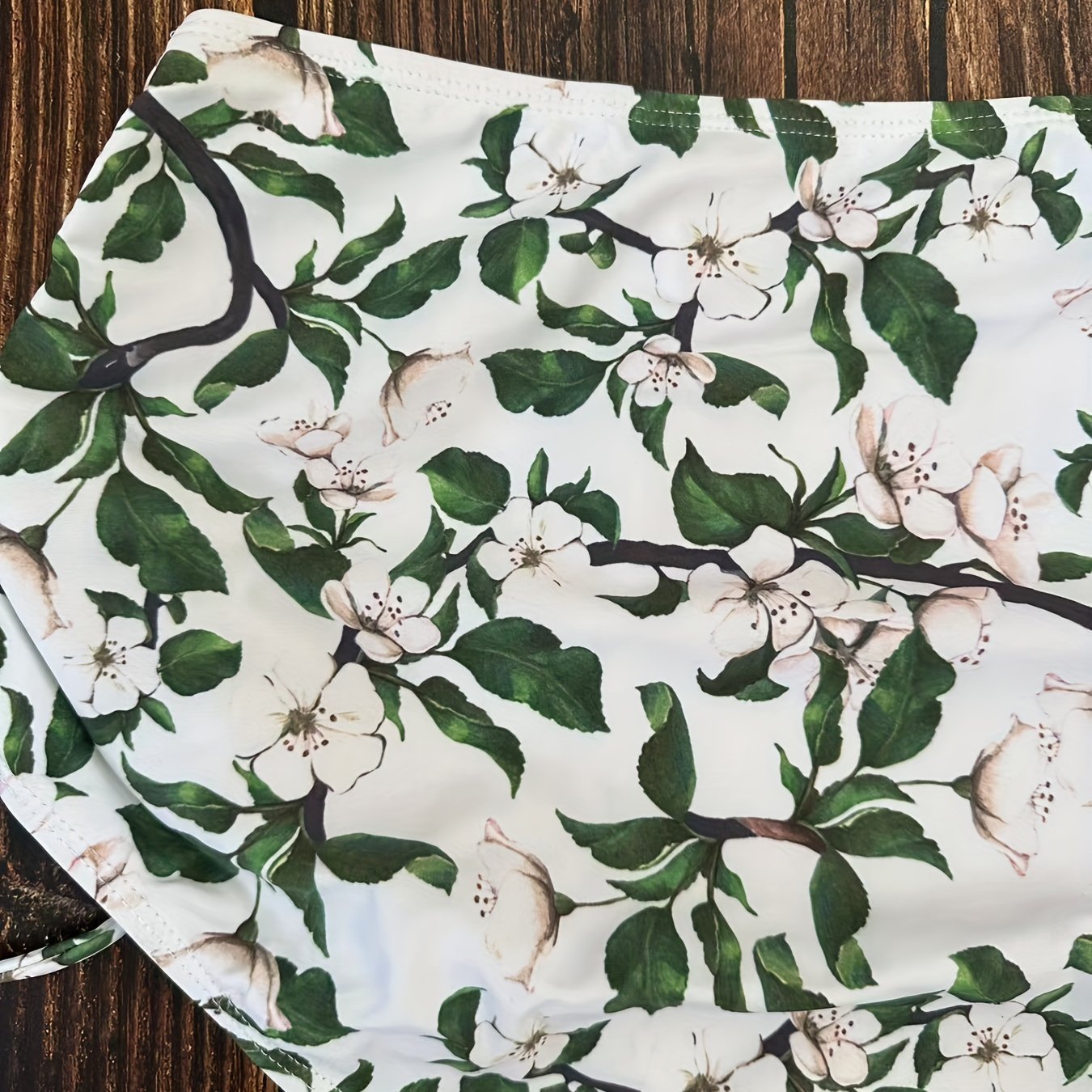 Floral Print Drawstring Plus Bikini Bottoms