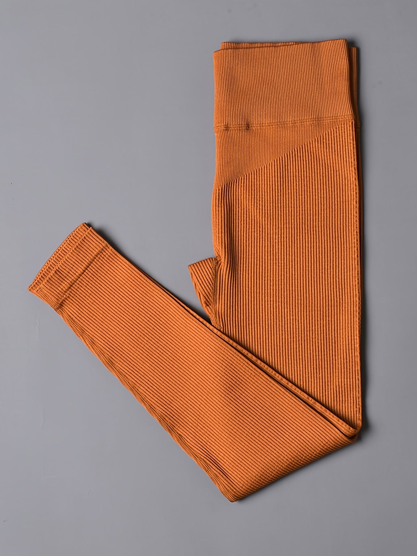 High Waist Ribbed Yoga Leggings - Women's Activewear