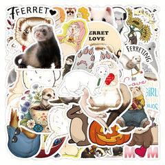 50pcs Ferret Blindfolded Graffiti Stickers Waterproof DIY Decoration