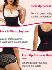 Women's Tummy Control Lace Waist Trainer Bodysuit