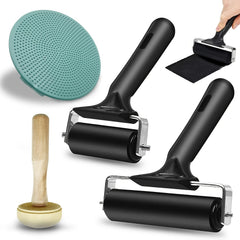 2pcs Lino Print Roller Set with Mushroom Roller & Engraving