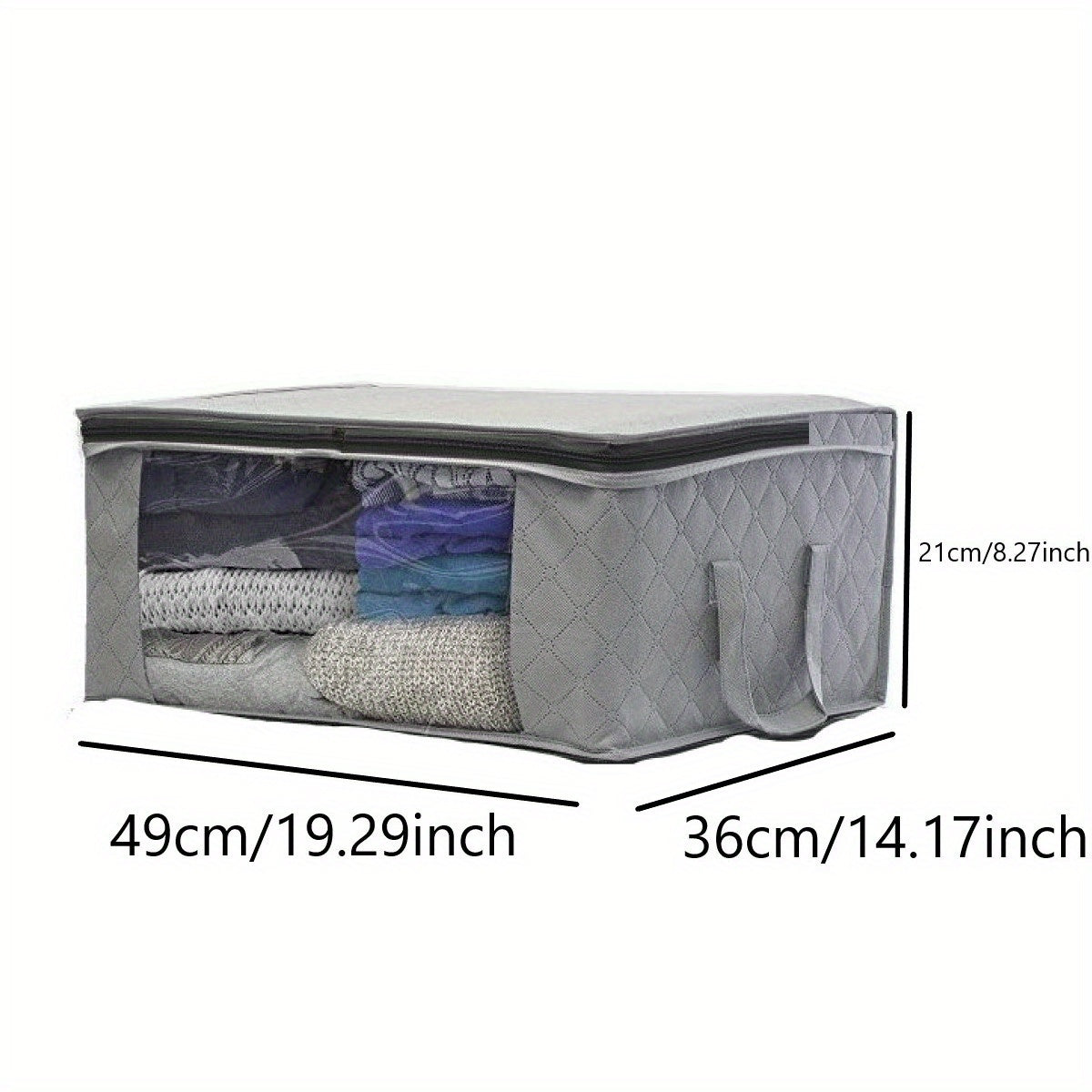 Quilt Storage Bag with Reinforced Handles Clear Window Organizer