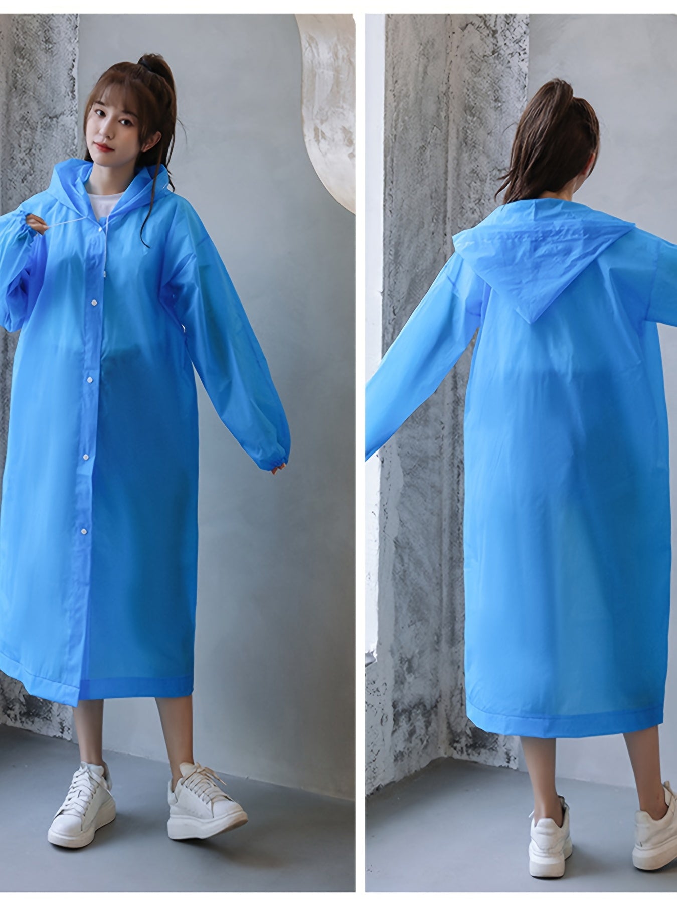 Reusable Rain Poncho for Adults and Kids with Hood