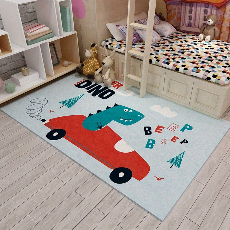 Cartoon Fox Area Rug Soft Velvet Carpet TPR Anti-slip Living Room Sofa Mat