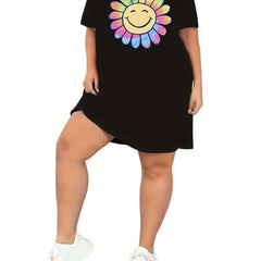 Sunflower Print Sleep Tee Dress