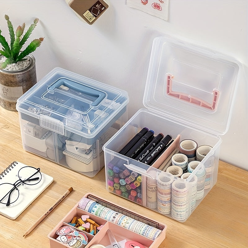 Girly Heart Desktop Storage Box With Adjustable Compartments