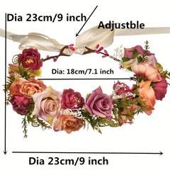 Artificial Flowers Wreath Girls Princess Party Decorative Headband