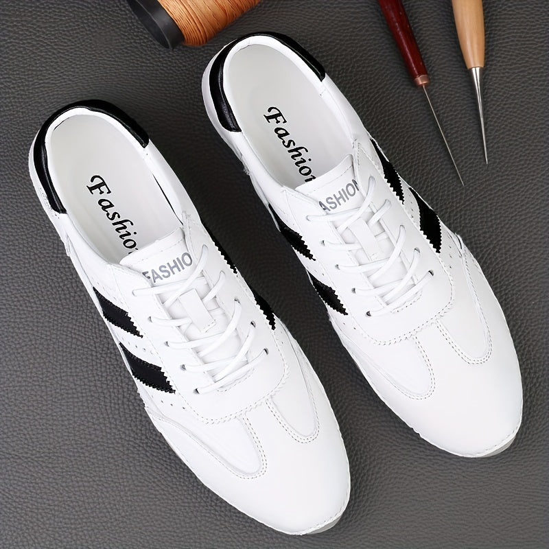 Men's Striped Lace Up Casual Shoes Wear resistant Non Slip Sneakers