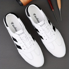 Men's Striped Lace Up Casual Shoes Wear resistant Non Slip Sneakers