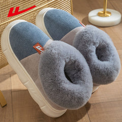HUILI Men's Corduroy Platform Slippers
