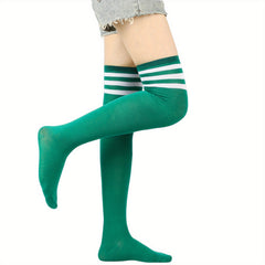 Striped Thigh High Socks Lolita Over The Knee Stockings