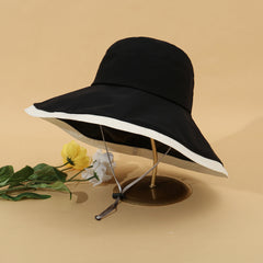 UV Protection Wide Brim Sun Hat for Travel Beach With Wind Rope