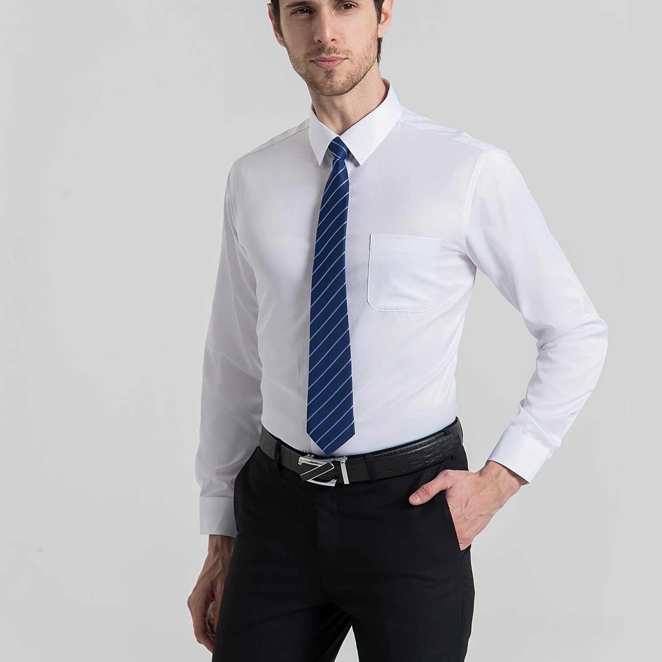 Men's Long Sleeve Button Down Dress Shirt