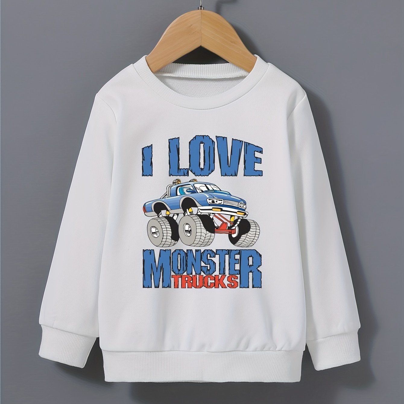 Kid's Sweatshirt Cartoon Vehicle Letter Print Top for Spring Fall