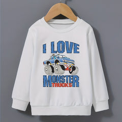 Kid's Sweatshirt Cartoon Vehicle Letter Print Top for Spring Fall