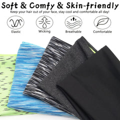 5pcs Men's Sports Headbands Breathable Mesh Reusable Washable Sweat Bands