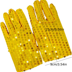 Sequin Wrist Gloves Sparkle Dance Party Mittens Women Warm Winter