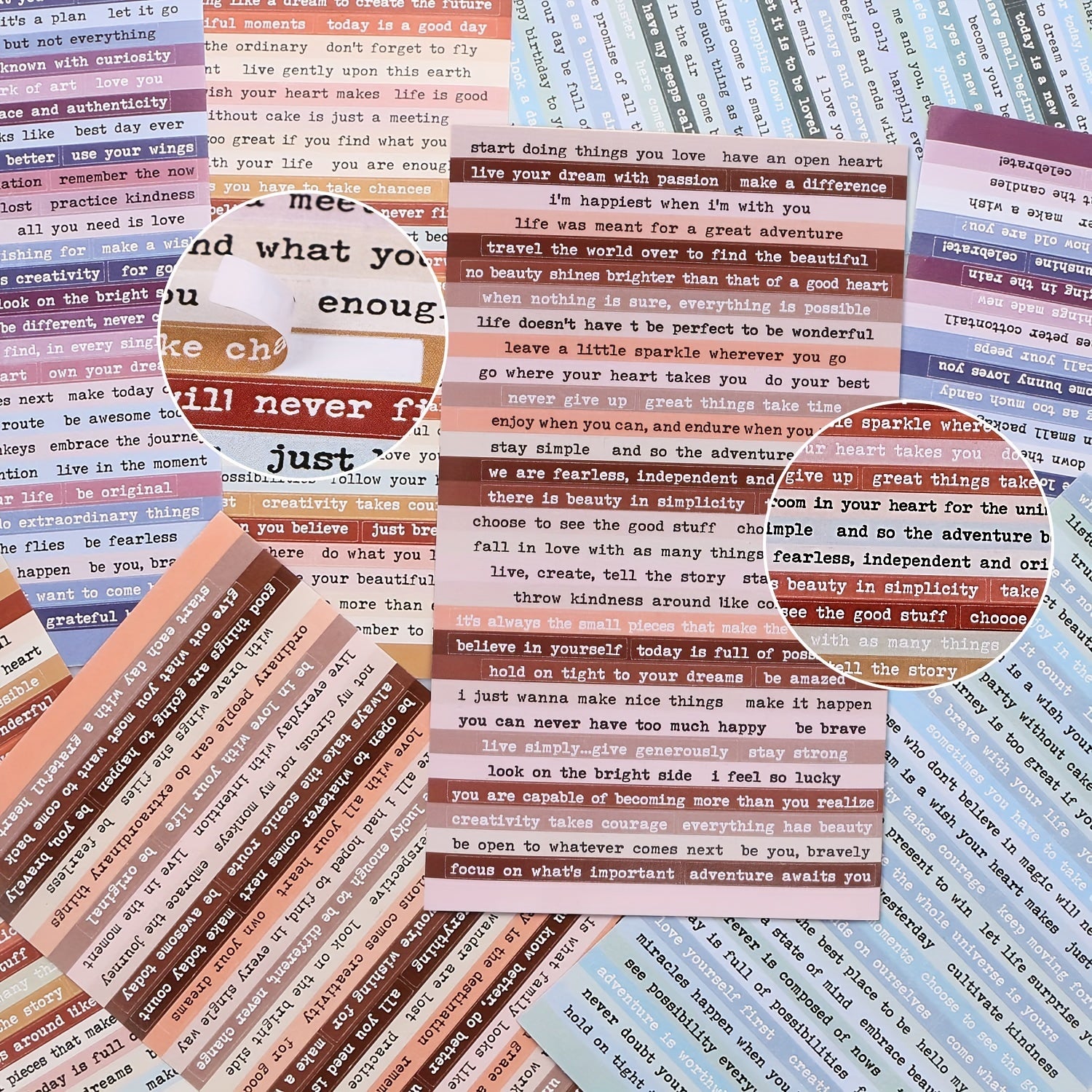 Inspirational Quotes Stickers for Scrapbooks, Diaries, Planners