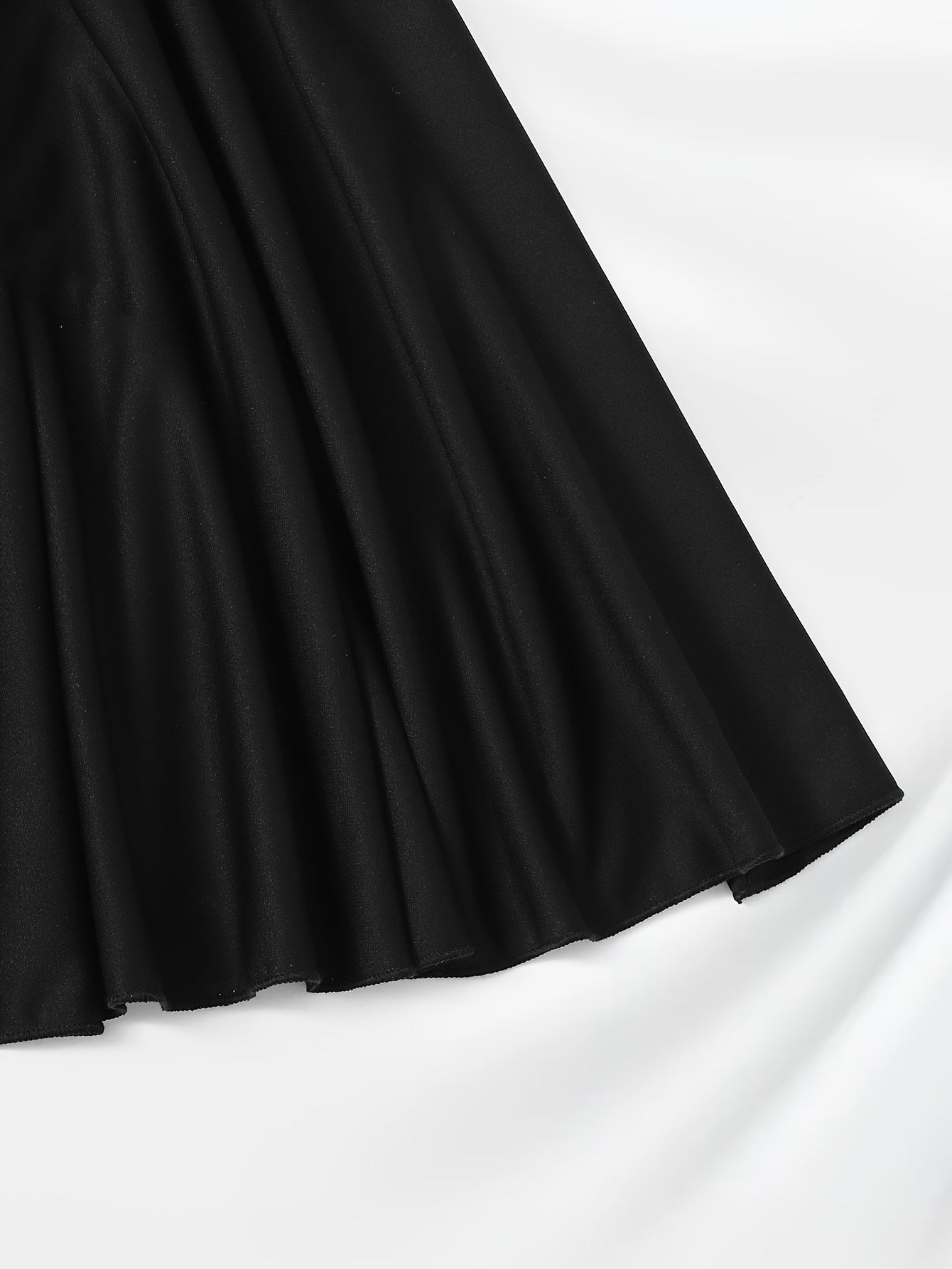 Women's Plus Solid Elastic Waisted Tie Front Skirt
