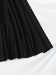 Women's Plus Solid Elastic Waisted Tie Front Skirt