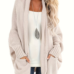 Solid Bat Sleeve Cardigan