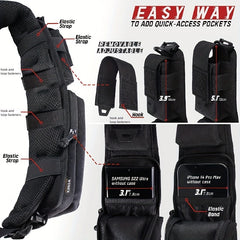 Molle Backpack Shoulder Strap Pouch with Zipper Pocket