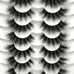 7 Pairs Cat Eye Lashes Fluffy Faux Mink Natural Look False Eyelashes