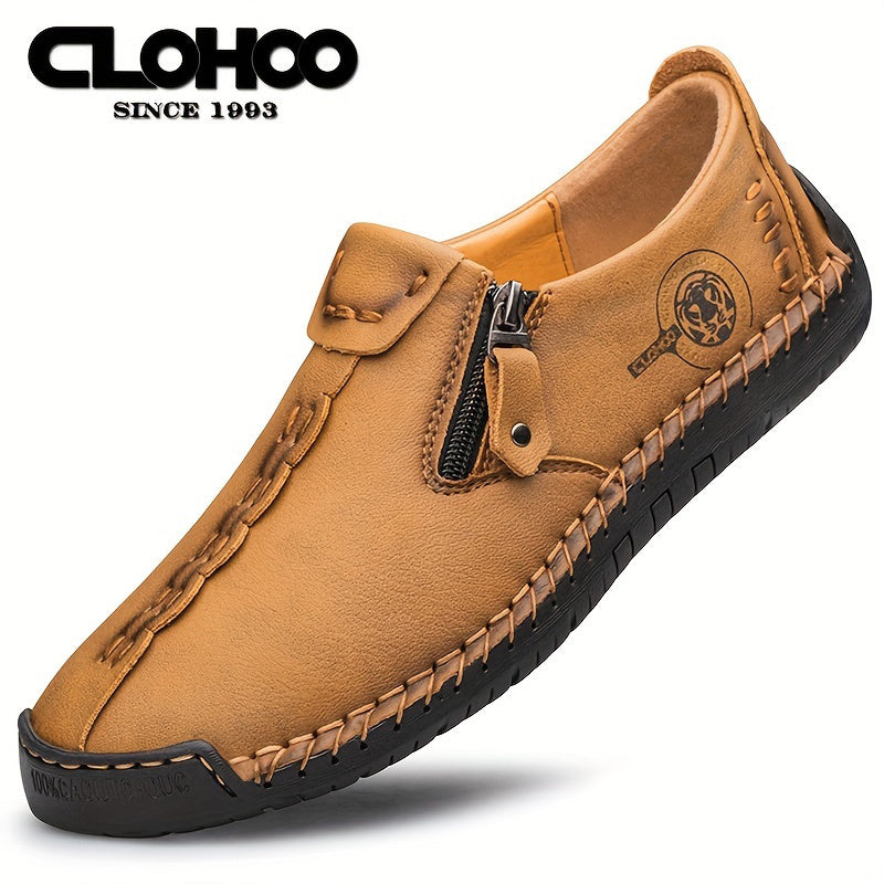 Men's Zipper Loafers Non Slip Casual Shoes