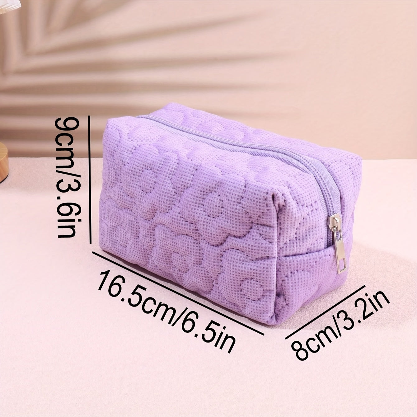 Flower Pattern Pencil Case Cosmetic Storage Bag Multifunctional Bag