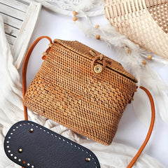 2pcs PU Leather Bag Bottom Holder Woven Bag Bottom DIY Handbag Oval