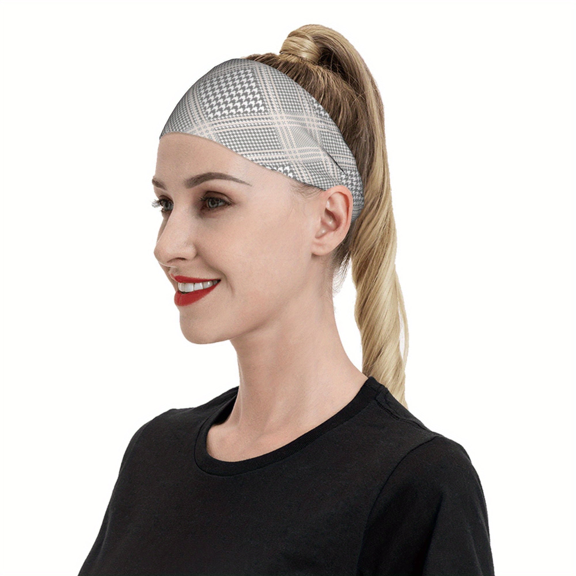 Signature Check Plaid Headband, Breathable & Comfy Fit for Sport & Casual Wear
