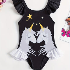 Toddler Girls Unicorn One Piece Swimsuit for Pool Party Beach Swimwear