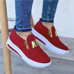 Women's Comfortable Slip On Walking Shoes Thick Sole Casual Sneakers