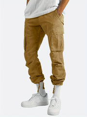 Men's Cargo Pants Drawstring Straight Fit