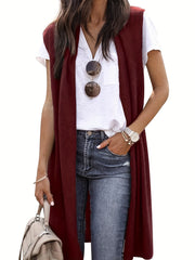 Sleeveless Open Front Cardigan for Women