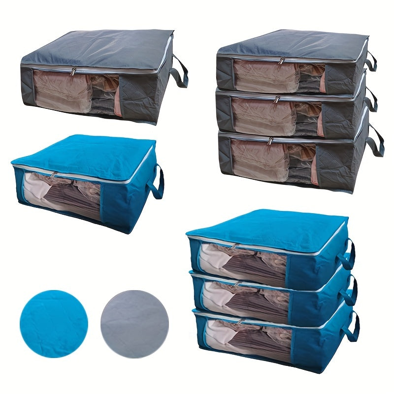 Clear Cloth Storage Bag Plaid Embossed Double Zipper Quilt Luggage Packing Bag