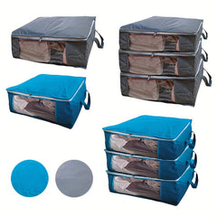 Clear Cloth Storage Bag Plaid Embossed Double Zipper Quilt Luggage Packing Bag