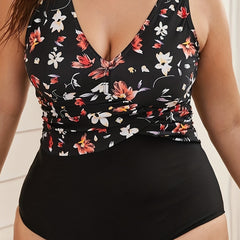 Floral Print One Piece Swimsuit