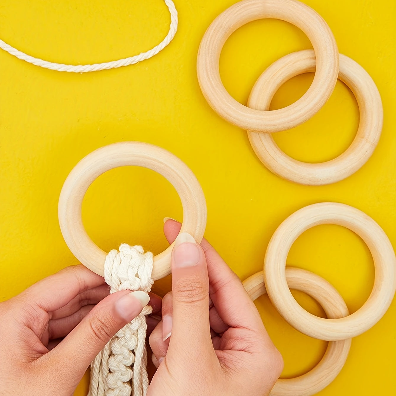 10pcs Unfinished Wood Rings DIY Craft Jewelry Bangle