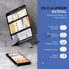 3-Layer Aluminum Nursing Clipboard with Cheat Sheets & Clip