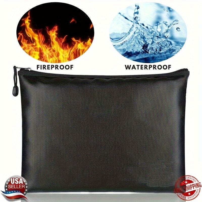 High Temp Resistant Glass Fiber Fireproof File Bag Silicone Portable Storage Bag