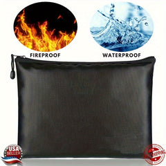 High Temp Resistant Glass Fiber Fireproof File Bag Silicone Portable Storage Bag