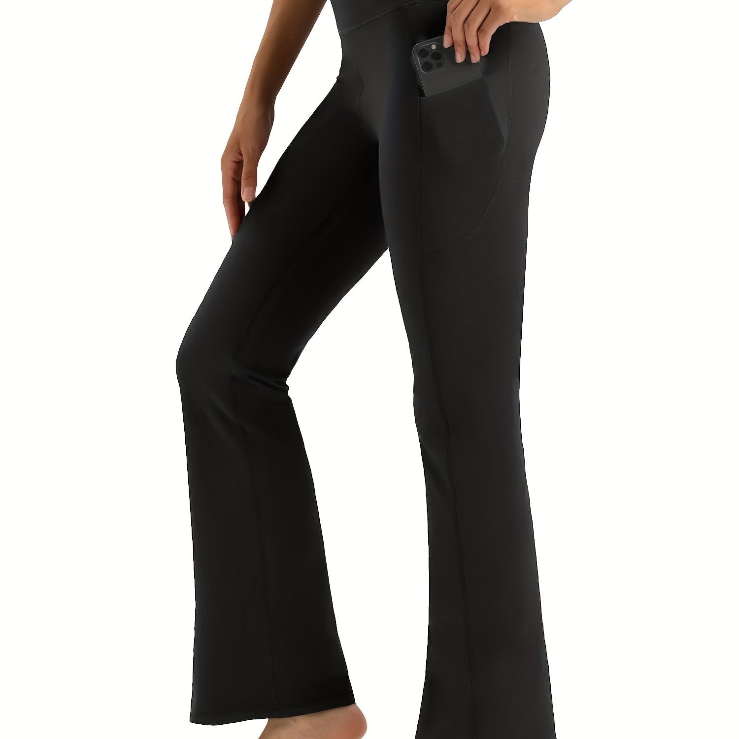 Women's Flare Yoga Pants With Pocket Elastic Waist Hip lifting Leggings