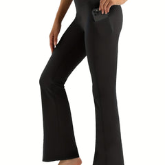 Women's Flare Yoga Pants With Pocket Elastic Waist Hip lifting Leggings