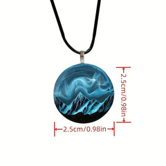 Snow Mountain Mist Nature Pendant Necklace