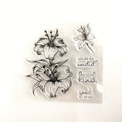 1pc Lily Flower Clear Stamps Transparent Stamp DIY Craft Making Greeting Card