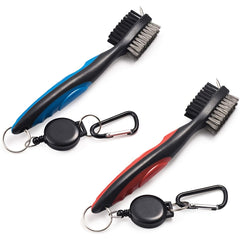 2 Pack Golf Club Brush Groove Cleaner with Retractable Zip Line