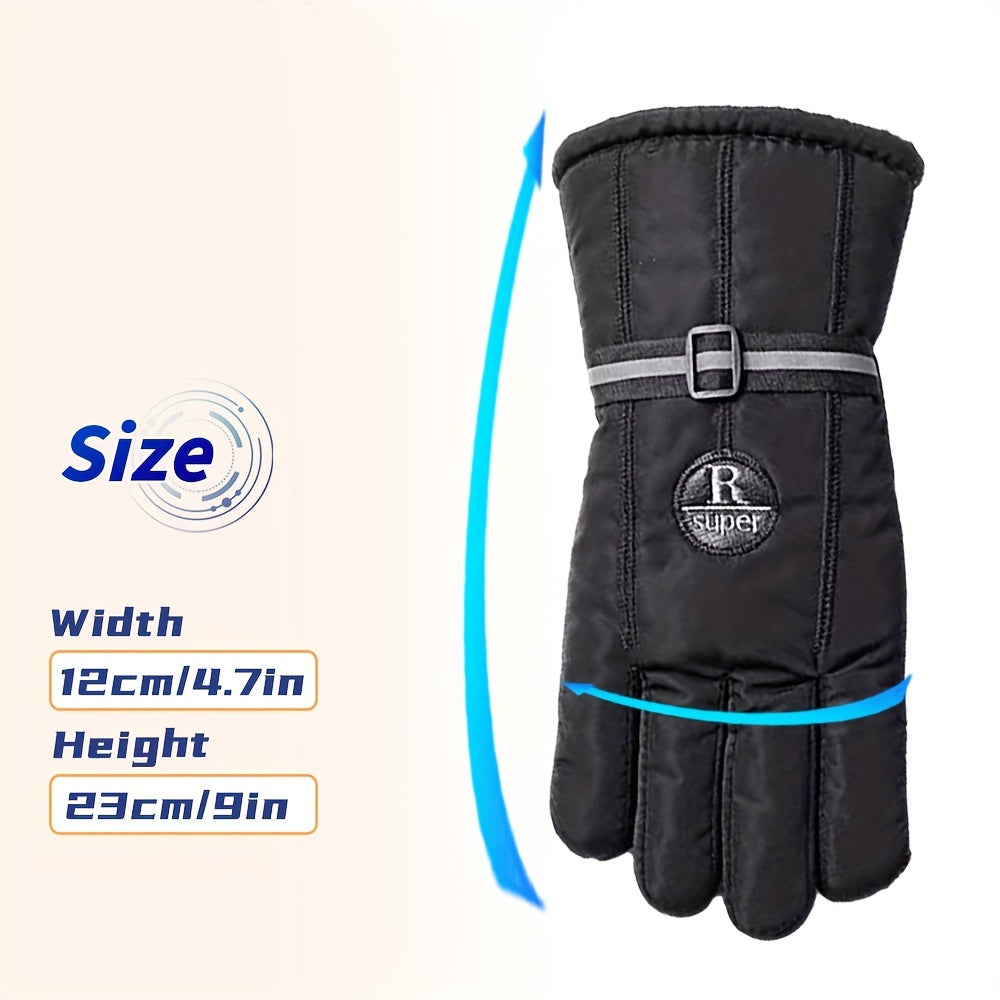 Winter Fleece Lined Waterproof Touch Screen Gloves for Women Men