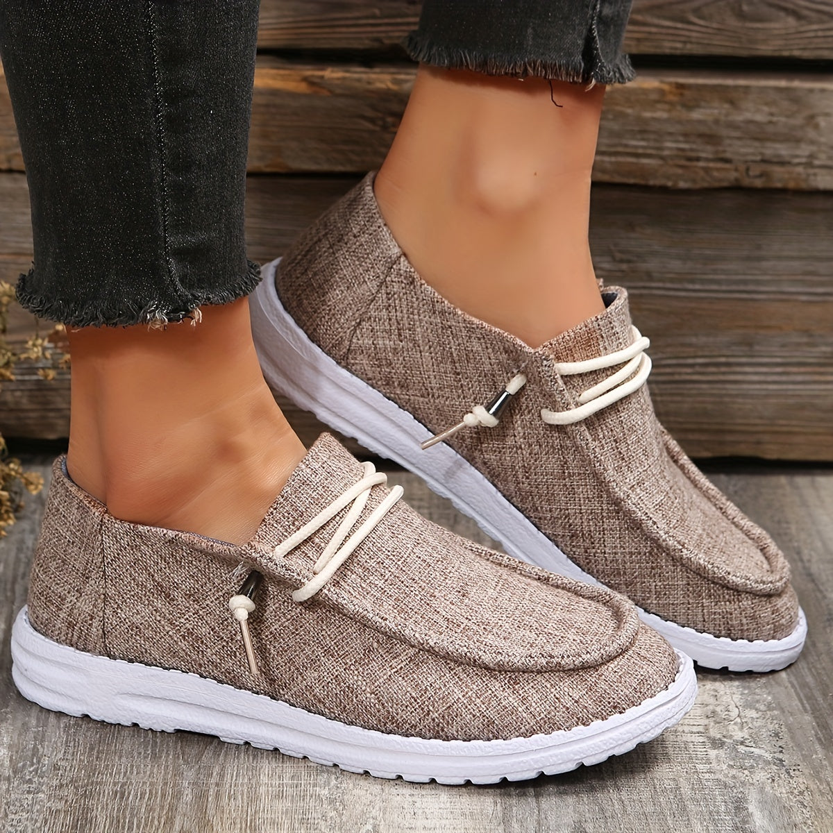 Women's Lightweight Slip On Canvas Shoes Low Round Toe Casual Sporty Shoes